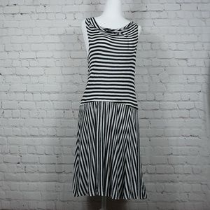 Ella Moss Black & White Gabi Stripped Mini Dress S